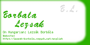 borbala lezsak business card