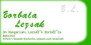 borbala lezsak business card